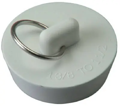 1-1/2 In White Rubber Sink Stopper With Flange 1