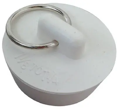 1-1/4 In White Rubber Sink Stopper With Flange 1
