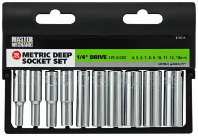 10-Piece Metric Deep Socket Set – 1/4-Inch Drive 1