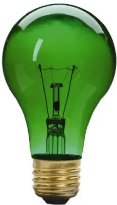 25-Watt Transparent Green Party Light Bulb 1