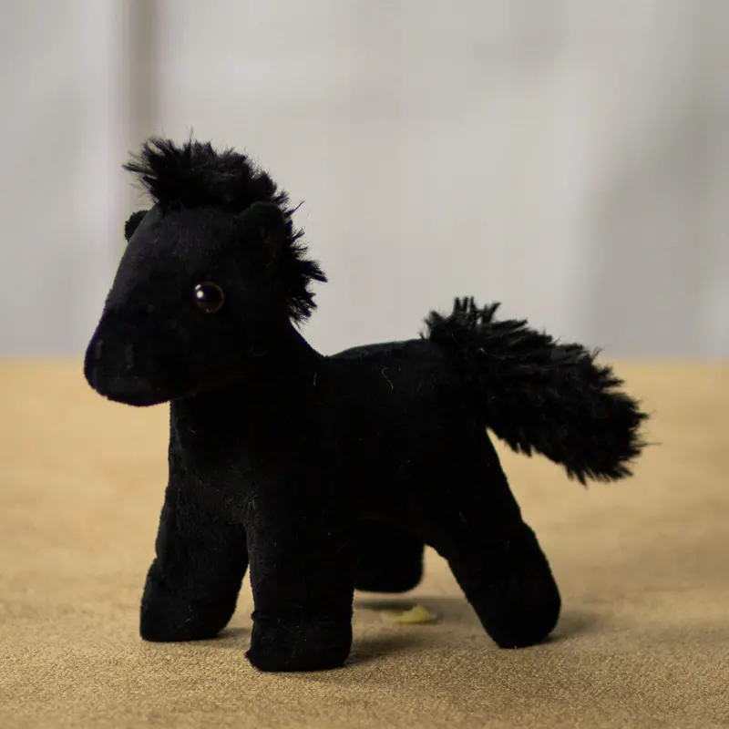 5.5-Inch Standing Black Horse Plush 1