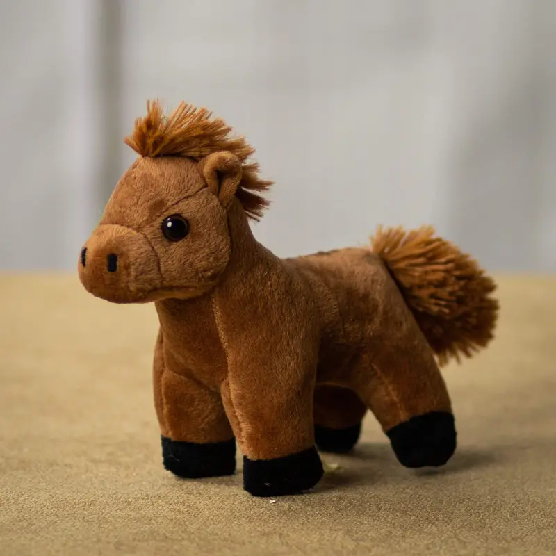 5.5-Inch Standing Brown Horse Plush Figure 1