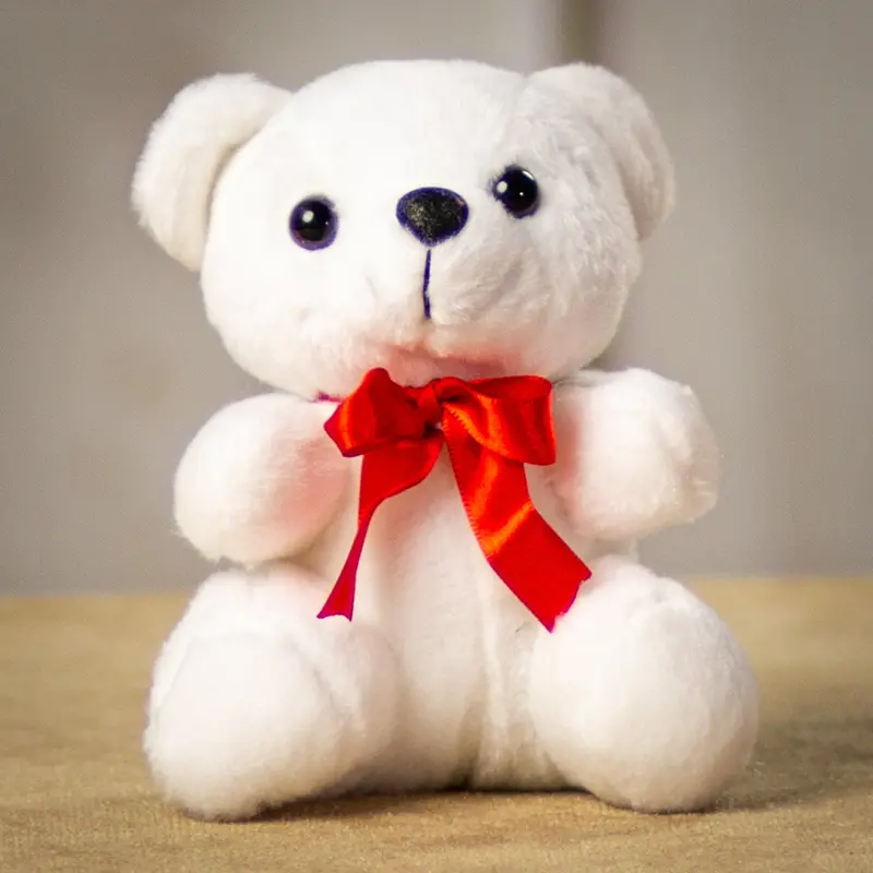 6-Inch Pure White Bear Plush 1