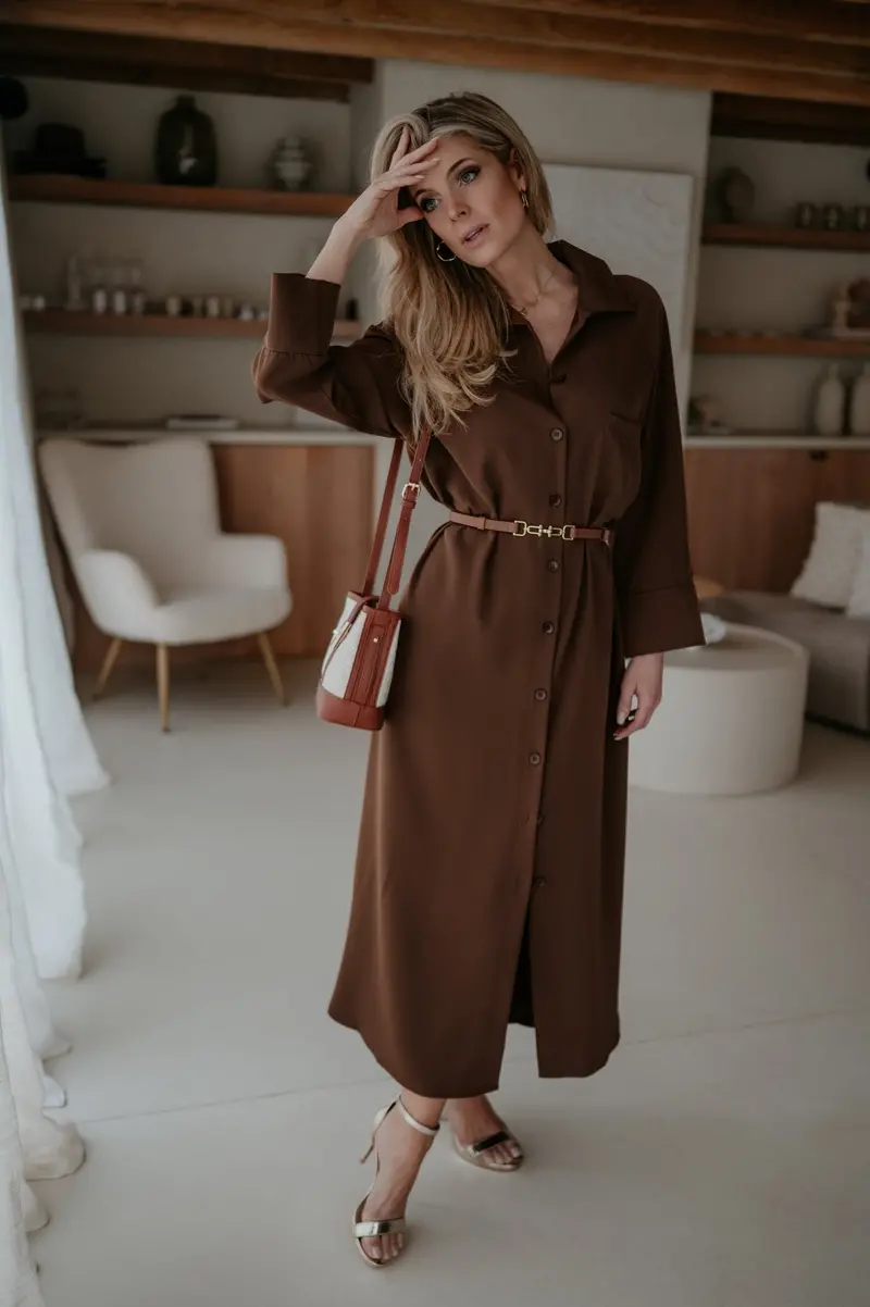 Alide Chocolate Brown Dress 1