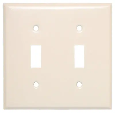 Almond Steel 2-Gang Wall Plate – Dual Toggle Openings 1