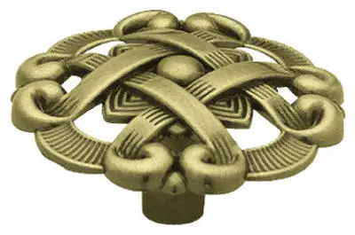Antique Brass Weave-Style Cabinet Knobs – 2-Pack 1
