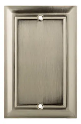 Architectural-Style 1-Gang Blank Wall Plate In Satin Nickel Zinc 1
