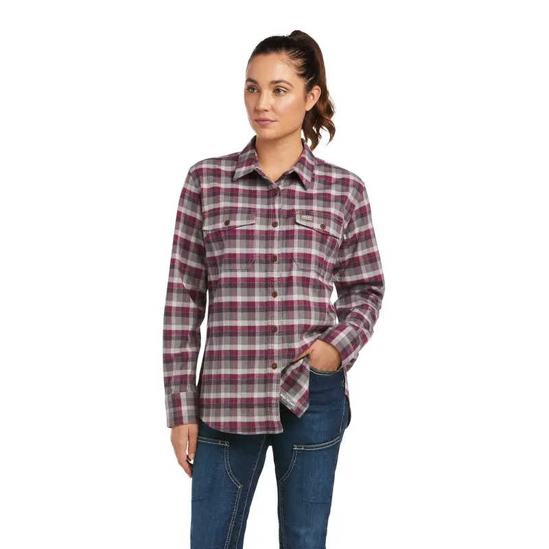 Ariat Women'S Rebar Durastretch Flannel Top – Comfortable Long Sleeve Workwear 1