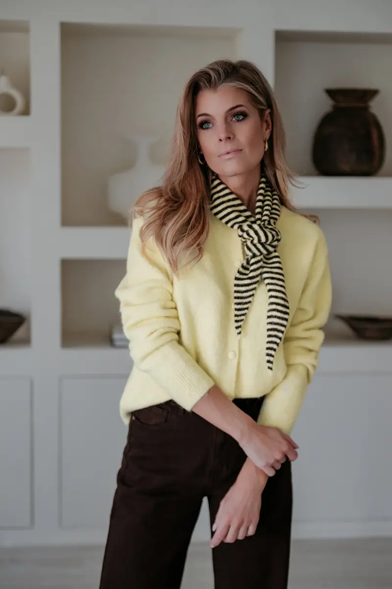 Badio Coordinating Knit And Scarf Set In Mustard Yellow 1
