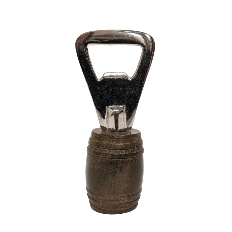 Barrel Bottle Opener – Solid Wood Handle With Stainless Steel Lever 1
