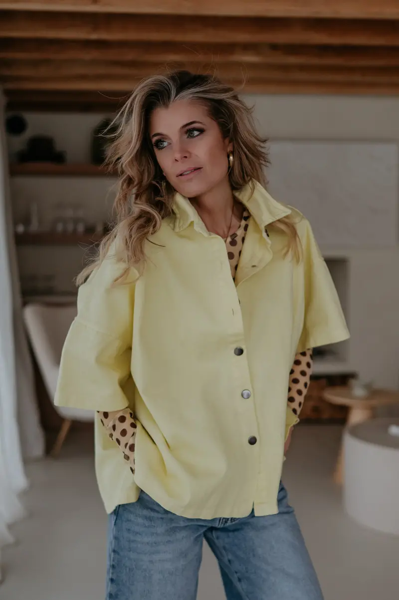 Bastone Cheerful Yellow Linen-Blend Shirt 1