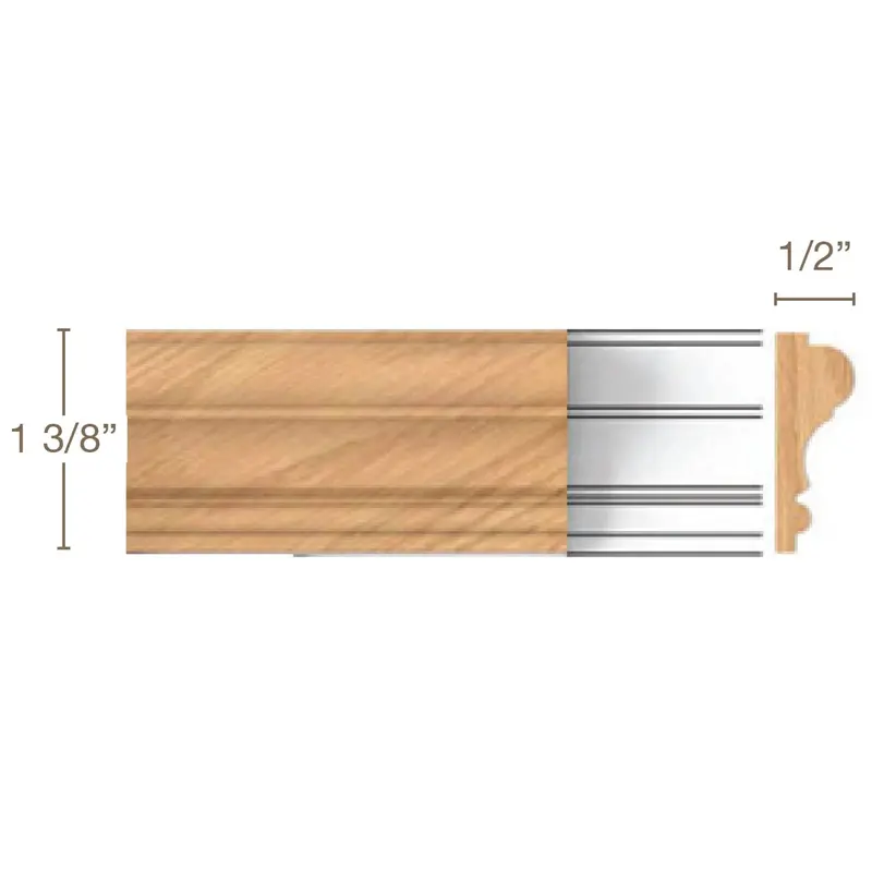 Beech Wood Panel Mould – 0.5" × 1.375" Profile 1