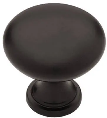 Black Round Cabinet Knob – 1.25-Inch Diameter 1