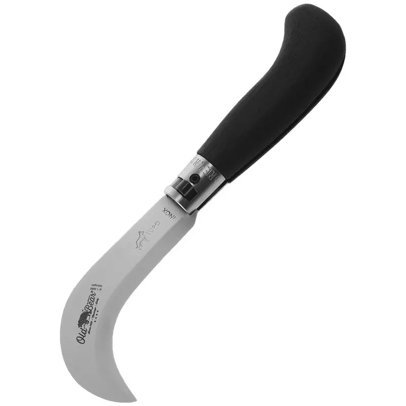 Black Wood Folding Pruning Knife With Stainless Steel Blade 1