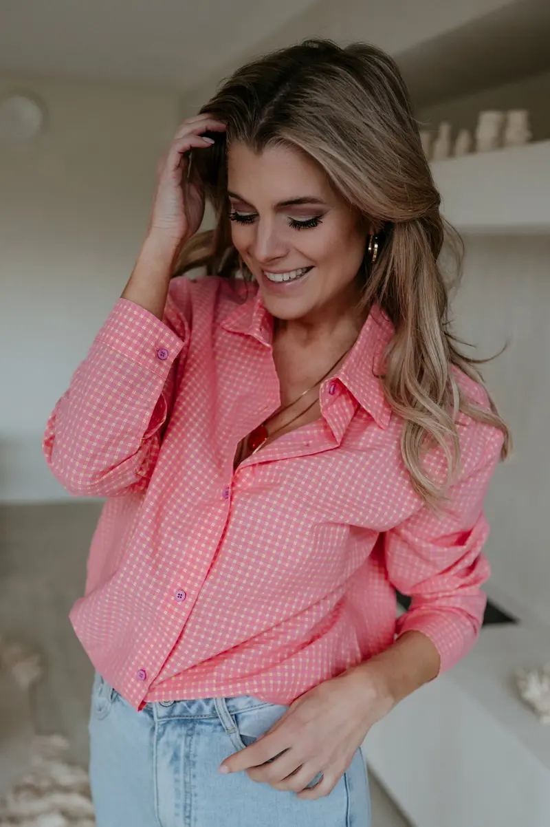 Blene Coral Short-Sleeve Poplin Shirt 1