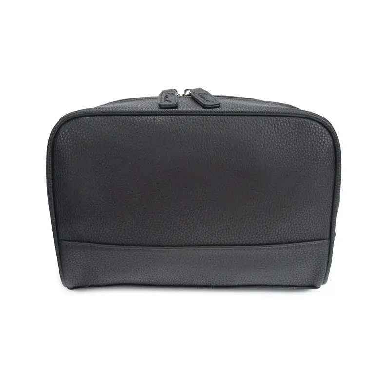 Brett Toiletry Bag – Matte Black Leather Grooming Kit Carrier By Brouk & Co. 1