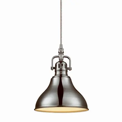 Brushed Steel Plug-In Pendant Light – 15-Foot Clear Cord With In-Line Switch 1