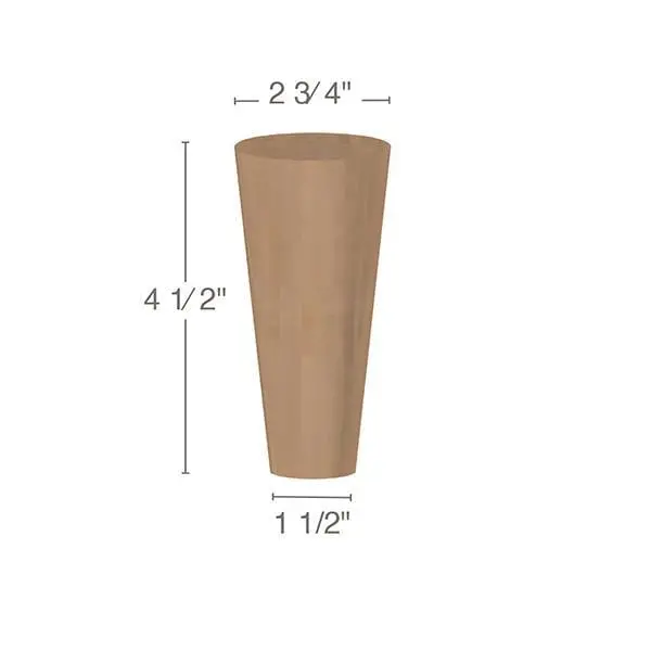 Cabinet Foot – Rectangular Base, 2.75" W × 4.5" H × 3.25" D 1