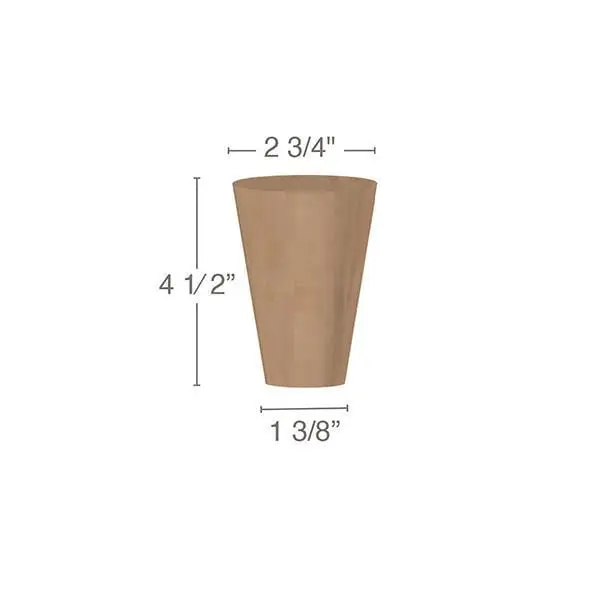Cabinet Foot – Square Base, 3.25" × 3.25" × 4.5" H 1
