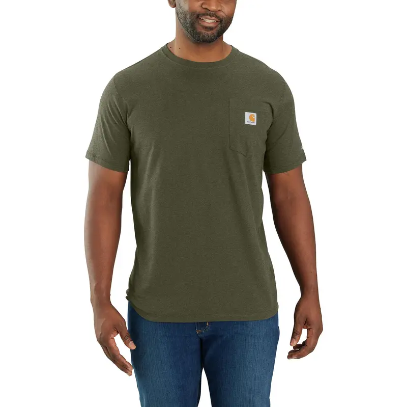 Carhartt Force Relaxed Fit Short Sleeve Cotton Tee – Basil Heather 1