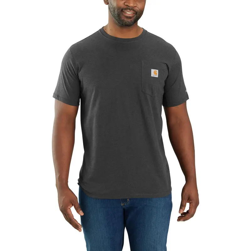 Carhartt Force Relaxed Fit Short Sleeve Pocket Tee – Carbon Heather 1