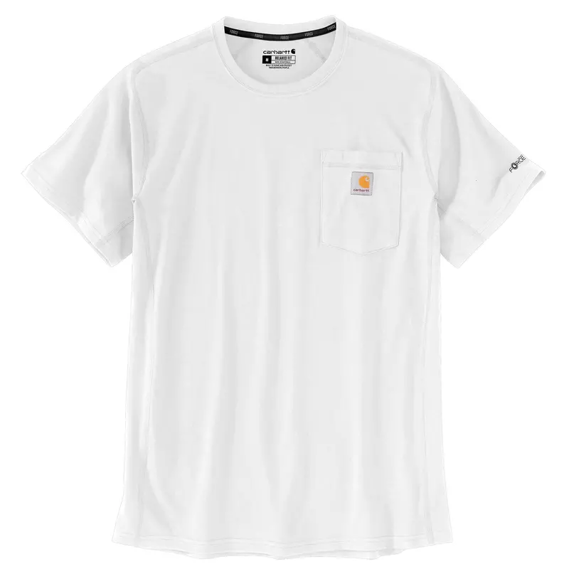 Carhartt Force® Relaxed-Fit Short-Sleeve Pocket Tee For Men – White 1