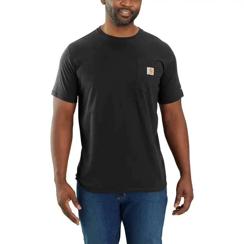 Carhartt Men'S Force Midweight Cotton Pocket T-Shirt – Black 1