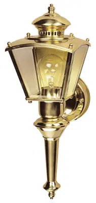 Charleston Motion-Sensing Coach Light – Polished Brass Finish, 100W Compatible 1