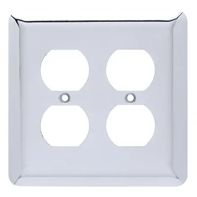 Chrome Double Duplex Outlet Cover Plate 1