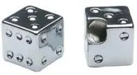 Chrome-Finished Dice Valve Caps 1