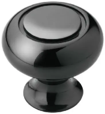 Classic Black Cabinet Knob – 1.25-Inch Diameter 1