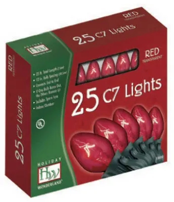 Classic Clear Red Mini Christmas Light Bulbs – 25-Bulb Set 1