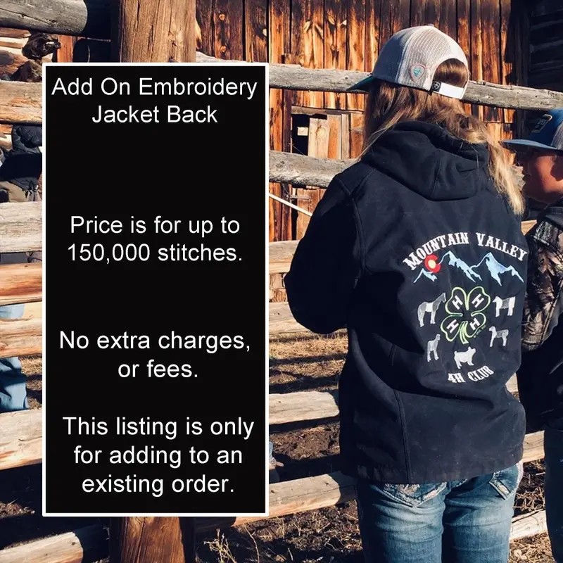 Custom Back, Sleeve, Or Name Embroidery Add-On For Jackets 1