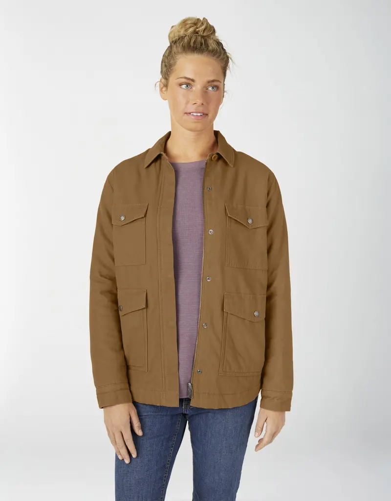 Dickies Women'S Insulated Sherpa-Lined Duck Chore Coat 1