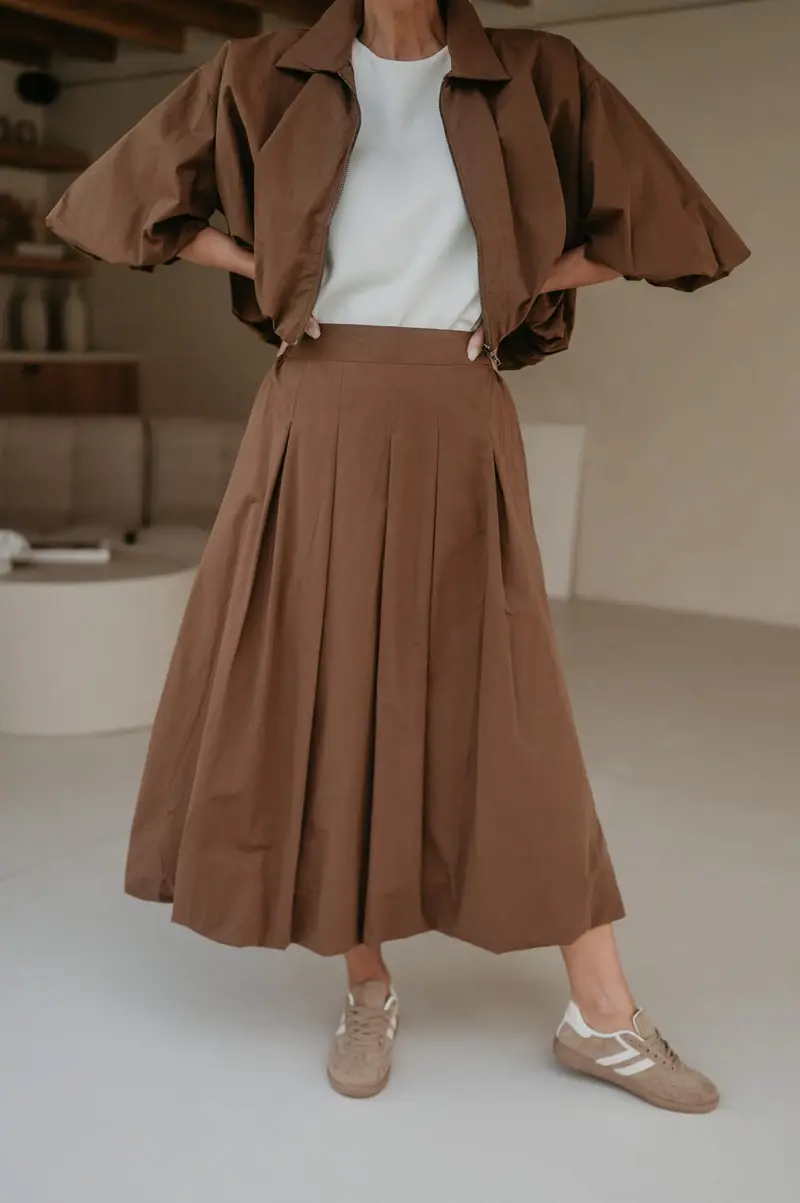 Diletto Chocolate Brown Skirt 1