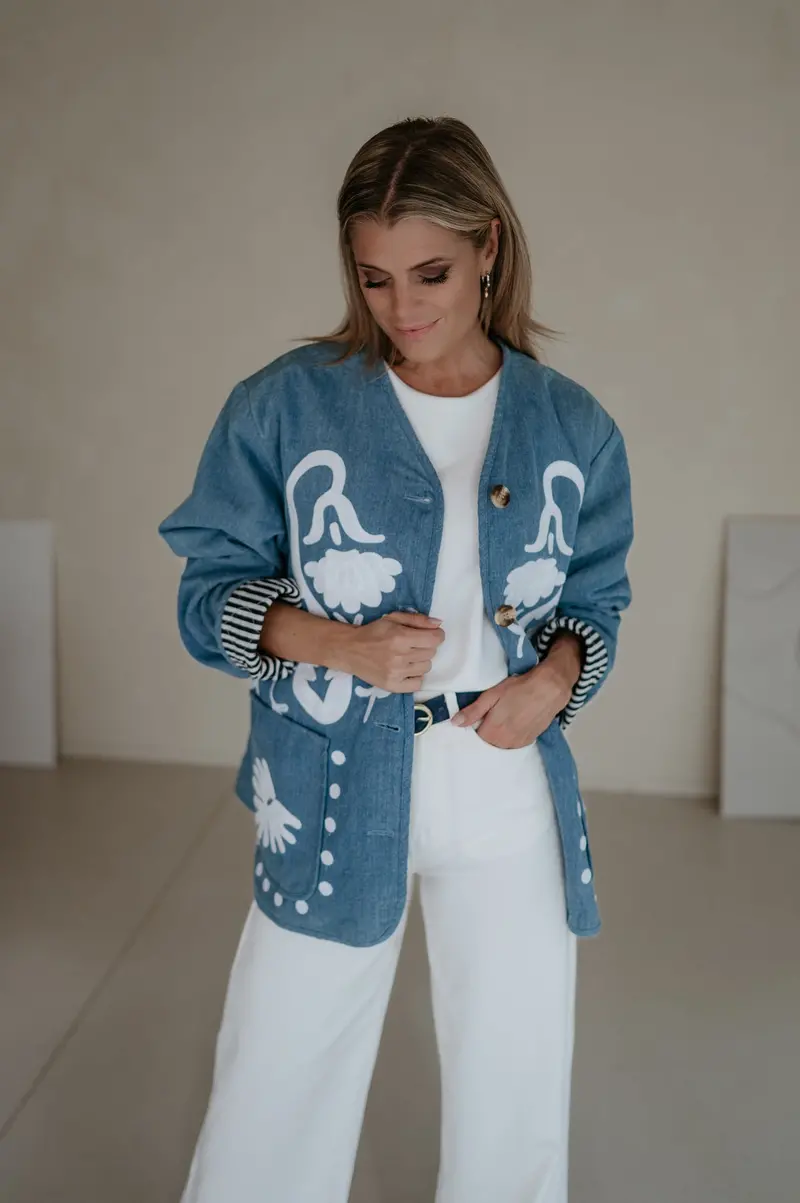 Dorno Water-Resistant Denim-Blend Blue Jacket 1