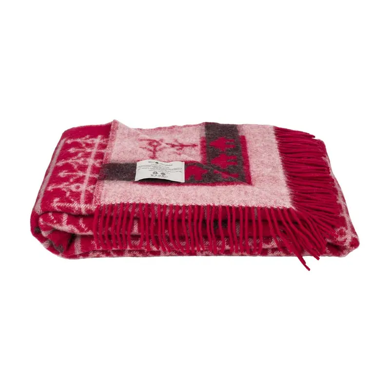 Ekshärad Röd Wool Throw – Scandinavian Red Check 1