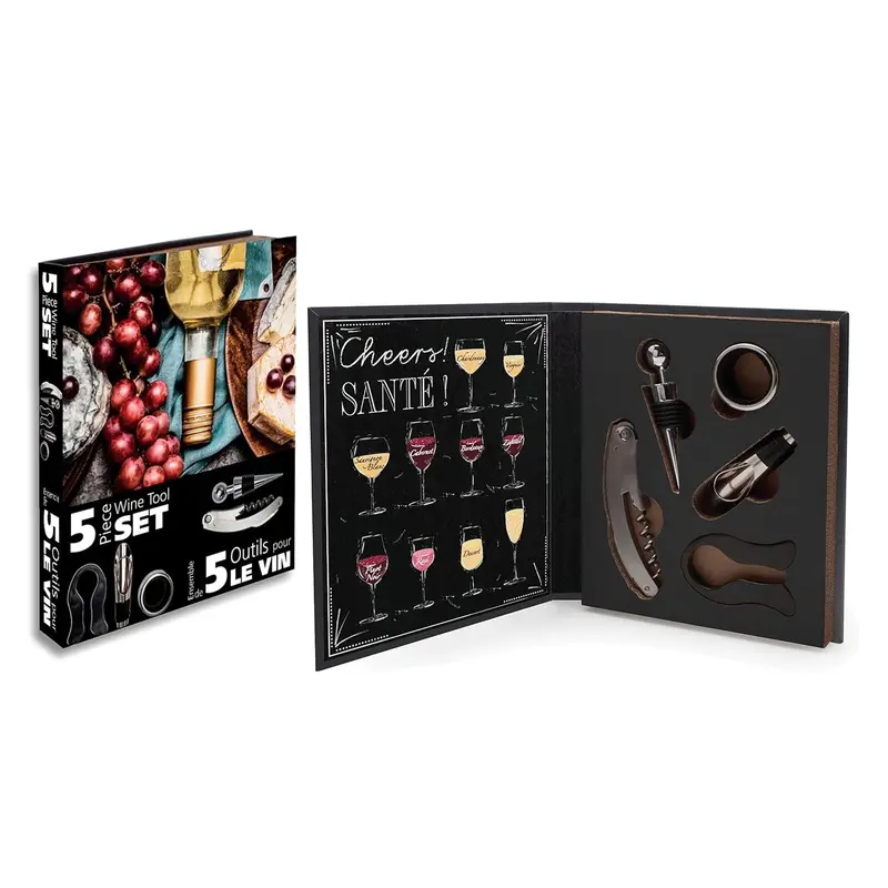 Elegant 5-Piece Stainless Steel Wine Accessory Set 1