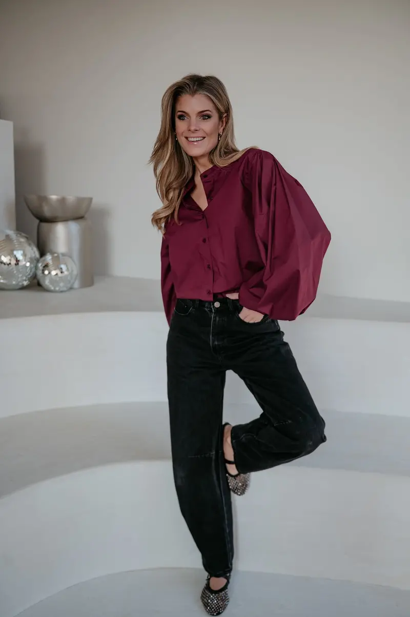 Emuno Bordeaux Long-Sleeve Shirt 1