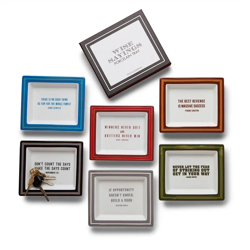 Gentleman'S Desk Organizer Tray With Inspirational Quotes 1