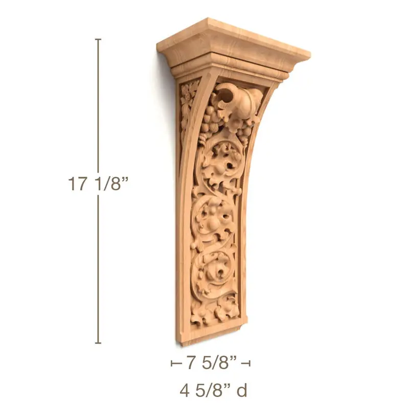 Hand-Carved Vineyard Corbel – 7.625" W × 17.125" H × 4.625" D – Custom-Made (3–6 Weeks) 1