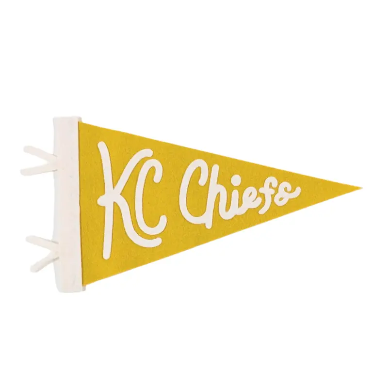 Handcrafted Wool Kansas City Chiefs Pennant – Vintage-Style Wall Decor 1