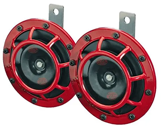 Hella Supertone Dual-Tone Horn Kit – 12V, 300/500 Hz, Red Housing 1