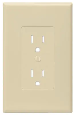 Ivory Phenolic 1-Gang Duplex Outlet Wall Plate Cover 1