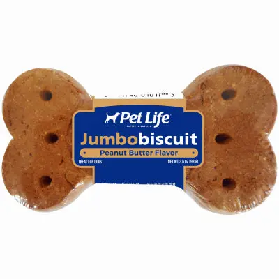 Jumbo Peanut Butter Dog Biscuits – 3.5-Ounce Chewy Treat Bag 1