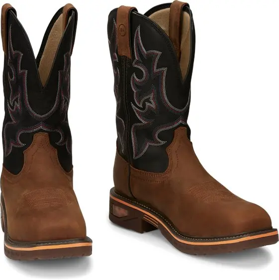 Justin Boots Men'S Resistor 11-Inch Waterproof Eh Square Composite Toe Boots 1