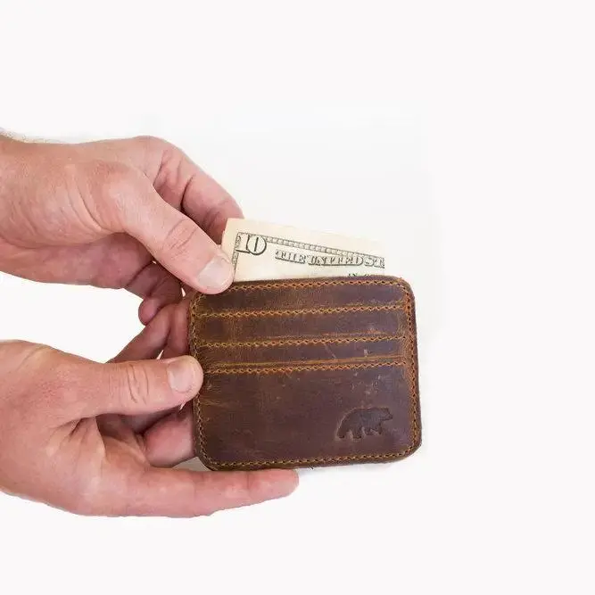 Kenai Slim Wallet In Dark Walnut Full-Grain Leather 1