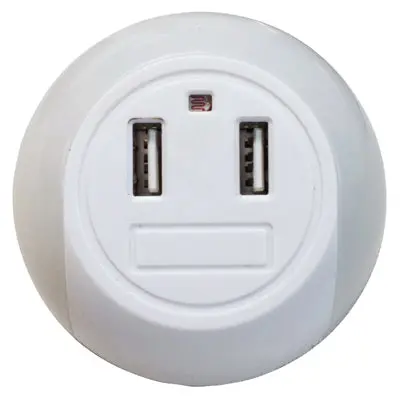 Led Night Light With Dual Usb Charging Ports – Compact Bedside Utility 1