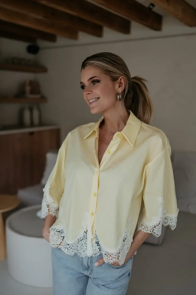 Lognato Casual Yellow Button-Down Shirt 1