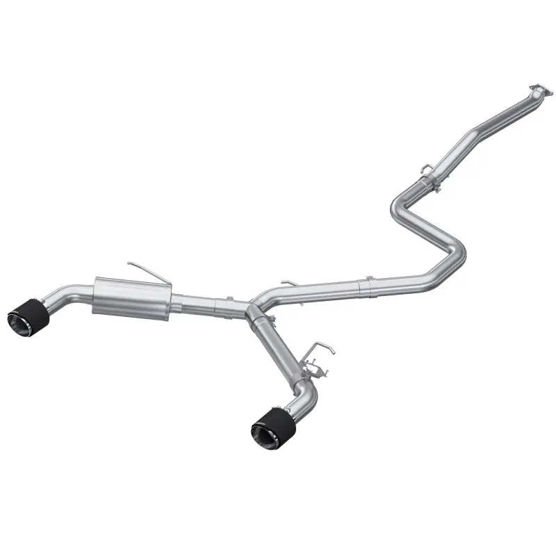 Mbrp T304 Stainless Steel Dual-Outlet Cat-Back Exhaust With Carbon Fiber Tips For 2022+ Hyundai Elantra N 1